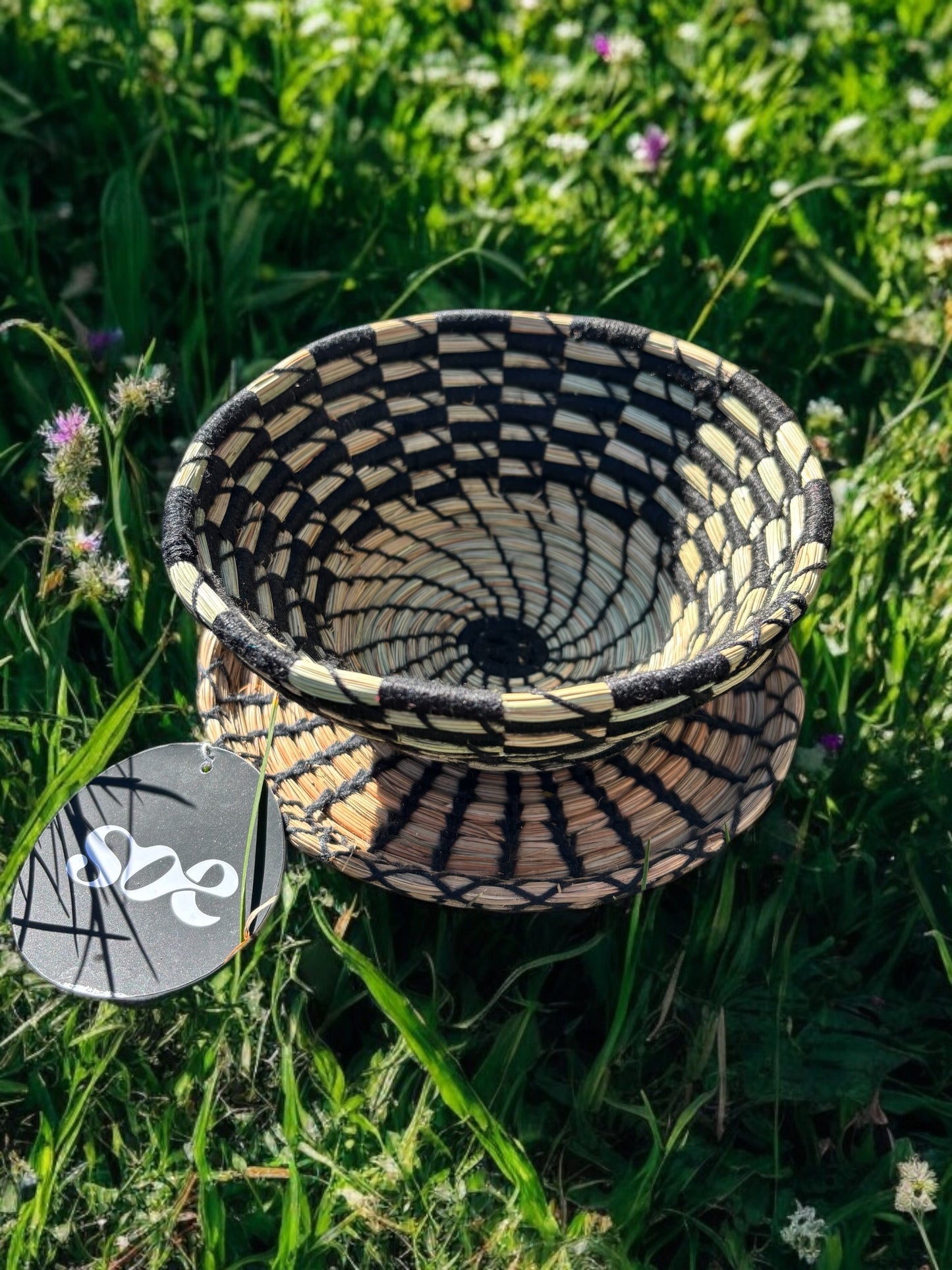 Eco Nest Bowl & Tray: Handcrafted Pine-needle Bowl Set