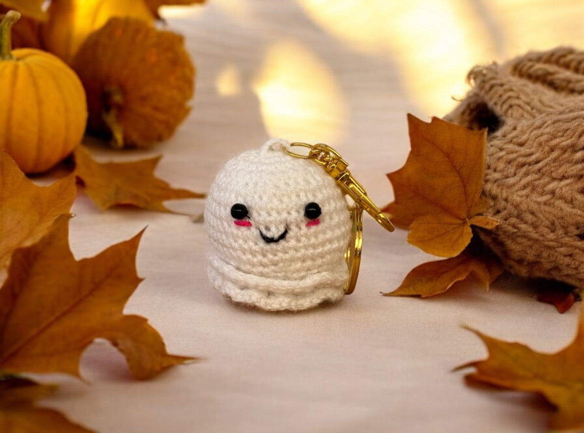 SOE Halloween Pumpkin & Ghost Crochet Keychain/ Bagcharm Combo
