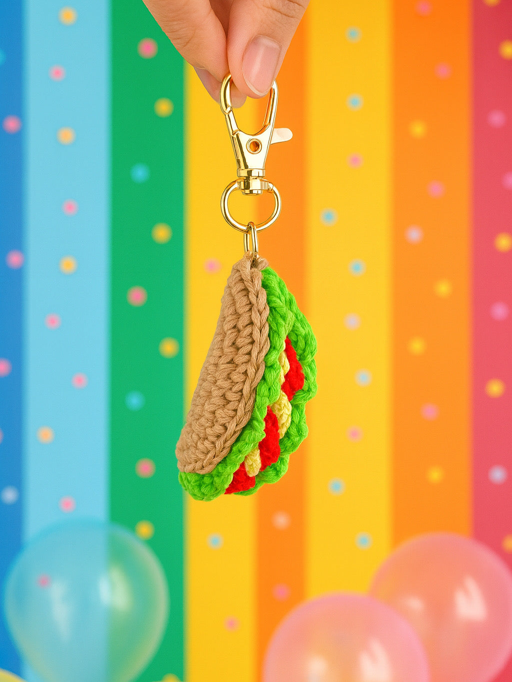 SOE Taco Crochet Keychain/ Bagcharm
