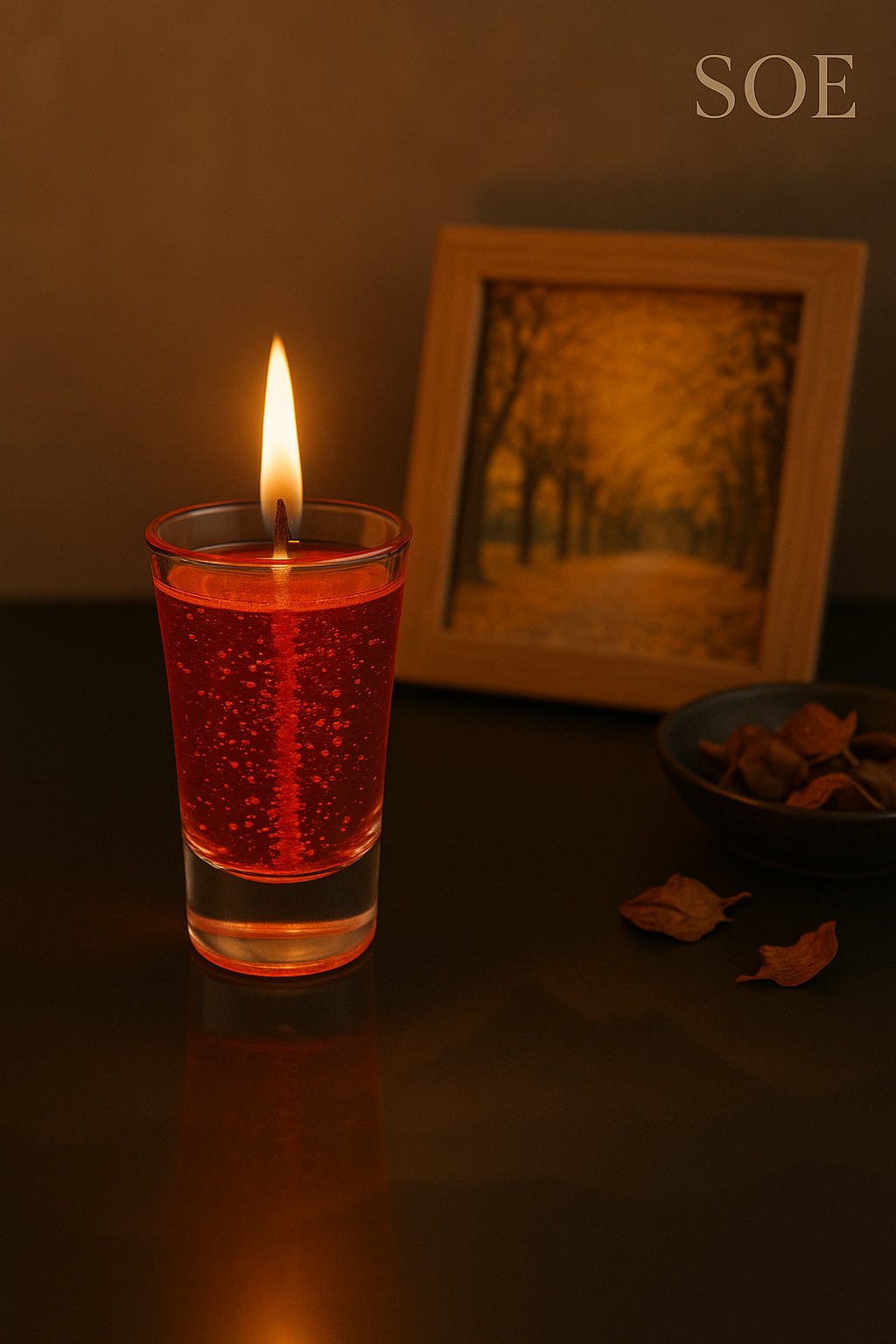 SOE Red Glow- Gel Glass Candles (set of 2)